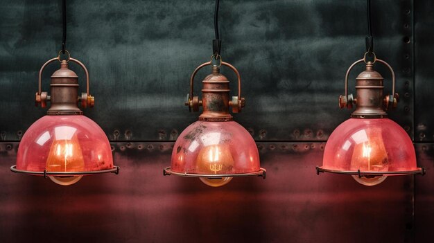 una serie de luces rojas con un fondo negro y un fondo oscuro