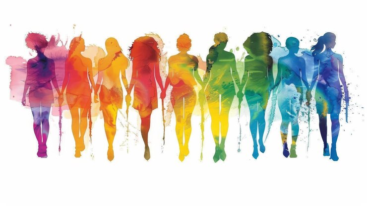 Foto una serie de personas de diferentes colores