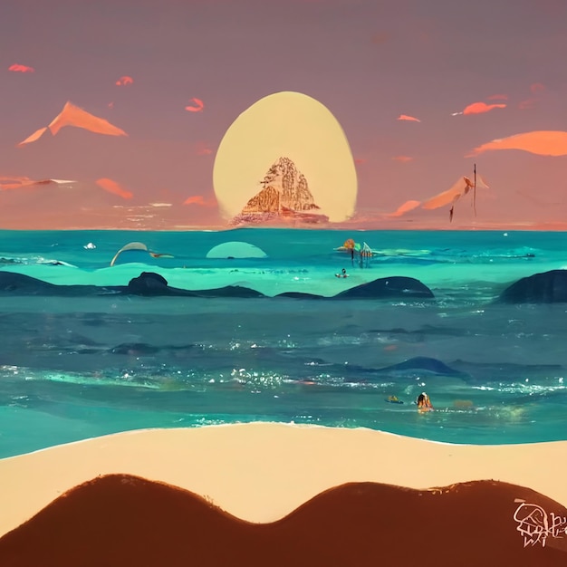 Serie de pintura digital Beach Days