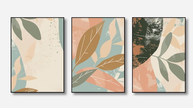 una serie de pinturas de la serie de hojas