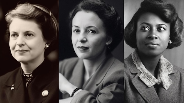 Una serie de retratos de mujeres de la historia de las mujeres del mundo.