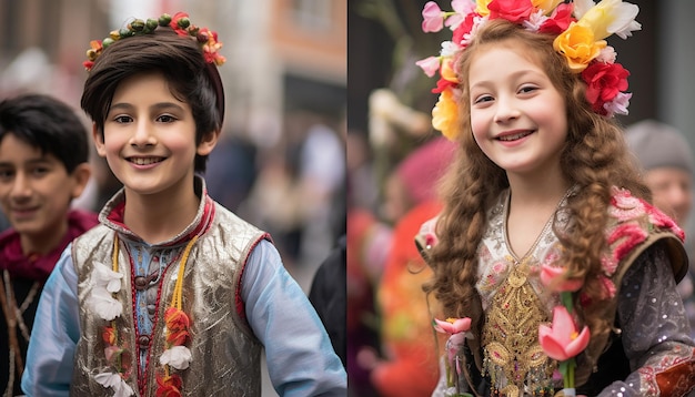 Una serie de tomas sinceras de niños disfrutando de las festividades de Nowruz