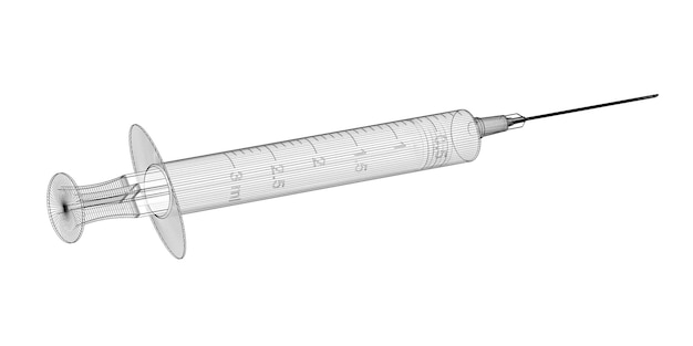 Foto seringa médica para injeções em um fundo