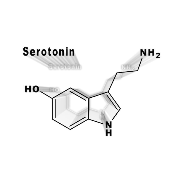 Serotonin-Hormon Chemische Strukturformel auf weißem Hintergrund