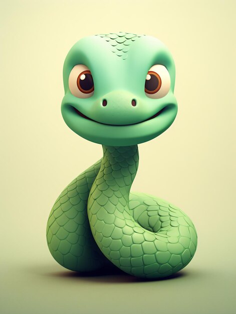 Serpente bonita em 3D