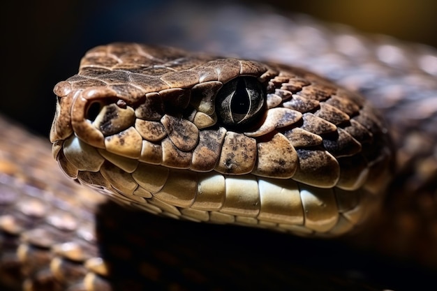 Serpente colorida, pitão, cobra, víbora, floresta escondida, à espera de presa, floresta tropical, selva, natureza intocada.