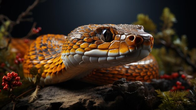 Serpentes são uma subordem da classe de répteis da divisão Scalyidae criaturas venenosas predadoras temíveis e belas escamas e pele perigosas