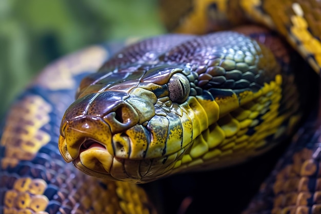 Foto la serpiente anaconda sigilosa genera ai