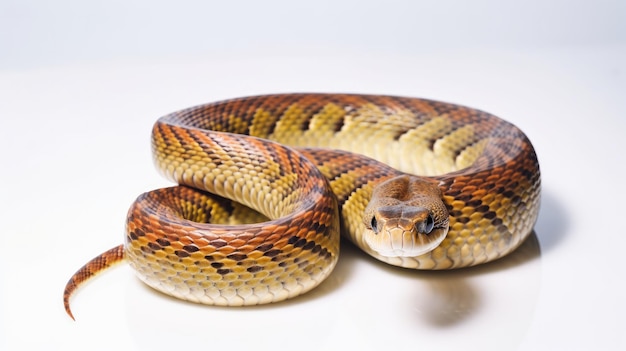 Una serpiente con un anillo amarillo alrededor de su boca.