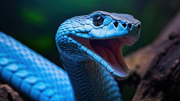 Serpiente azul deslizante