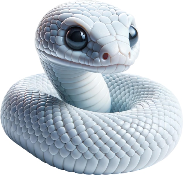 Foto una serpiente blanca con un ojo negro y una cabeza blanca