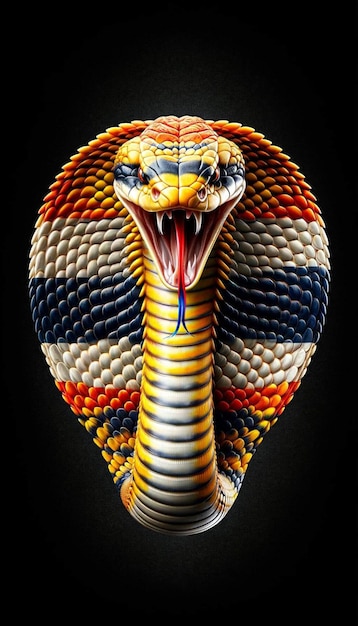 Foto una serpiente con la boca abierta mostrando la boca abierta