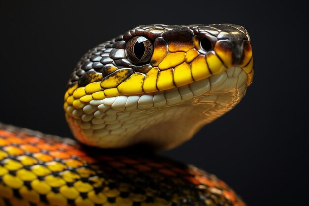 Foto serpiente de boiga dendrófila cabeza anillada amarilla de boiga dendròfila animal de primer plano ataque de un animal