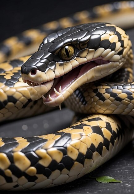 Foto serpiente depredadora hermosa serpiente venenosa