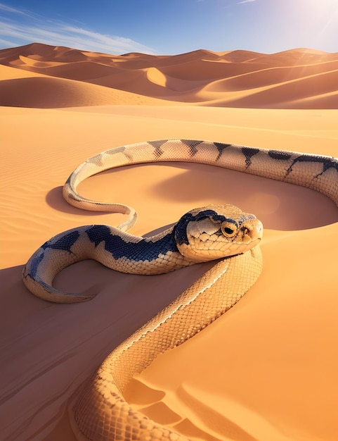 Foto una serpiente errante en el caluroso desierto