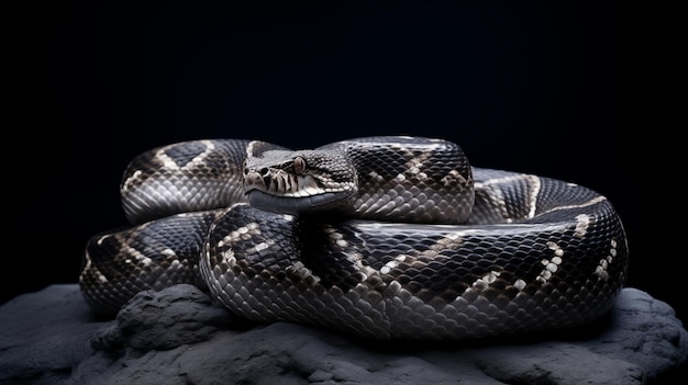 Foto una serpiente en fondo blanco son reptiles carnívoros alargados sin extremidades
