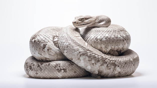 Foto una serpiente en fondo blanco son reptiles carnívoros alargados sin extremidades