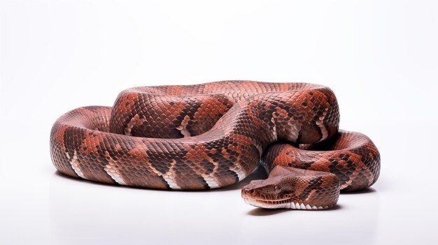 Foto una serpiente en fondo blanco son reptiles carnívoros alargados sin extremidades