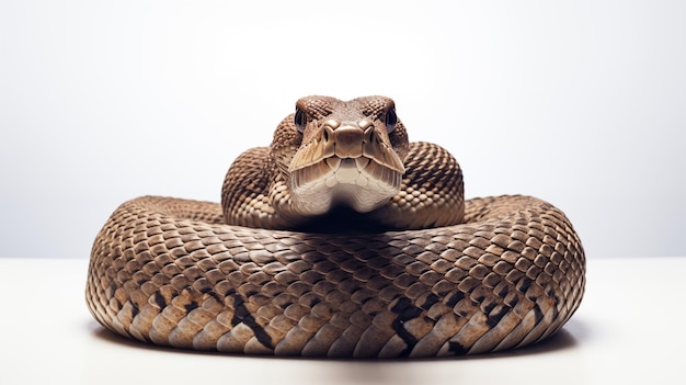 Foto una serpiente en fondo blanco son reptiles carnívoros alargados sin extremidades