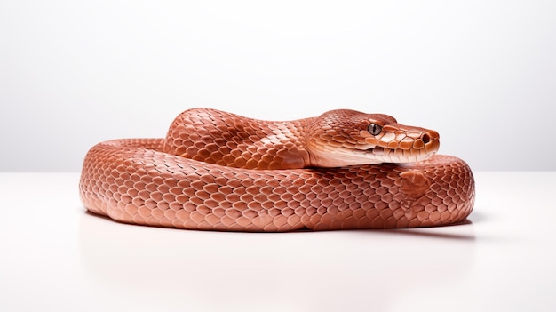 Foto una serpiente en fondo blanco son reptiles carnívoros alargados sin extremidades