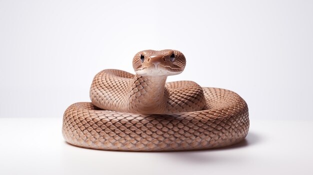 Una serpiente en fondo blanco son reptiles carnívoros alargados sin extremidades