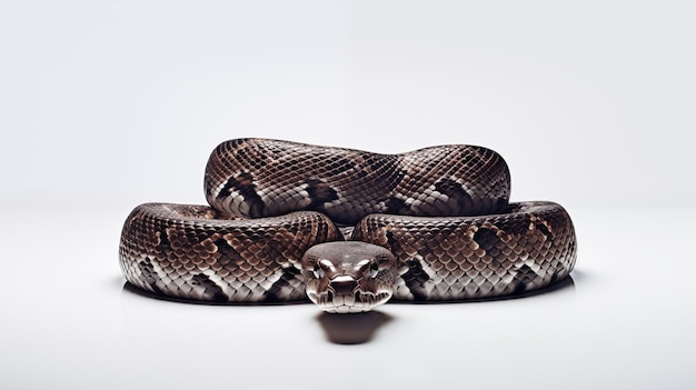 Foto una serpiente en fondo blanco son reptiles carnívoros alargados sin extremidades