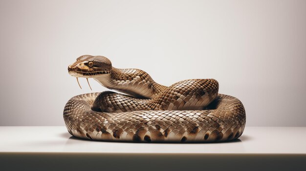 Foto una serpiente en fondo blanco son reptiles carnívoros alargados sin extremidades