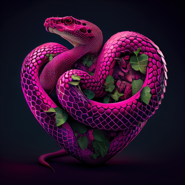 Serpiente en forma de corazón IA generativa