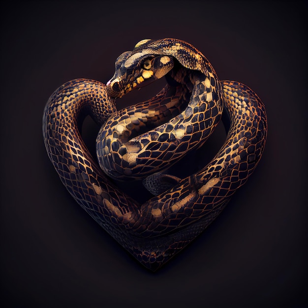 Serpiente en forma de corazón IA generativa