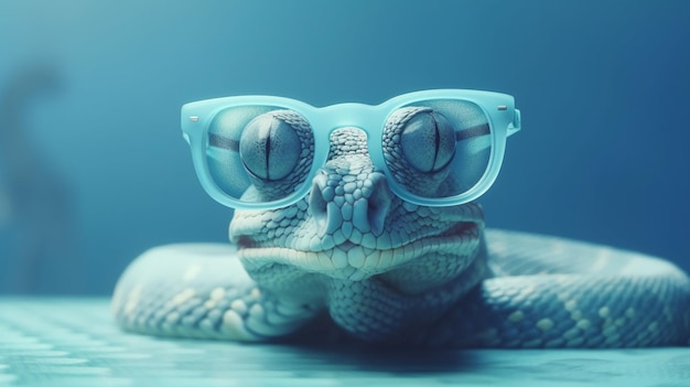 Serpiente con gafas Ai generativo