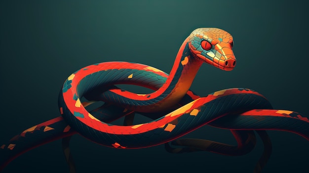 Serpiente minimalista Un diseño de estilo animal con mínimos detalles