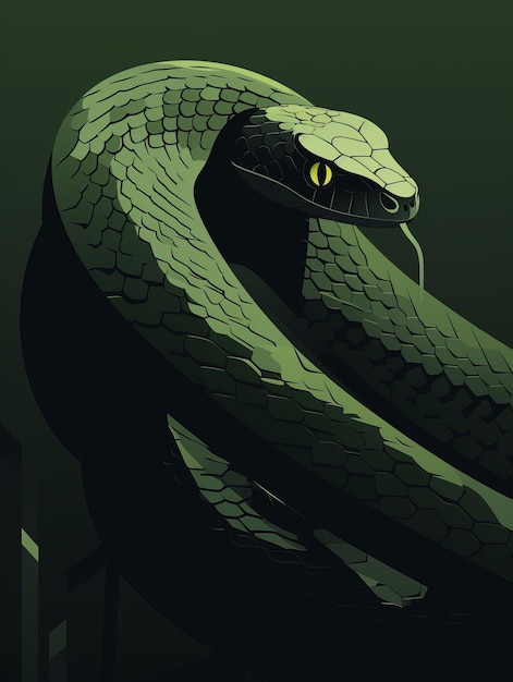 Serpiente minimalista Un diseño de estilo animal con mínimos detalles