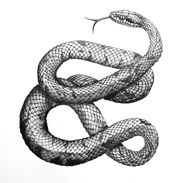 Foto una serpiente negra y blanca con una serpiente blanca y negra