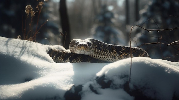 Serpiente en la nieve Ai generativo