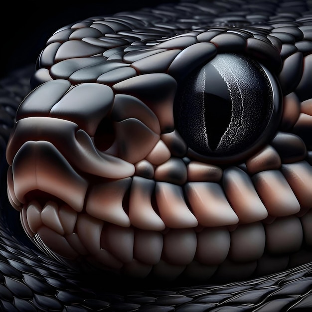 Foto una serpiente con un ojo que dice la palabra en él