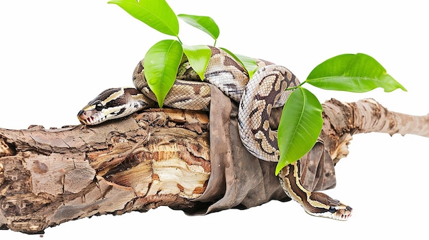 Una serpiente pitón de bola envuelta en una podrida