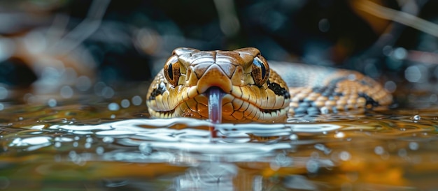 Serpiente que se desliza en el agua