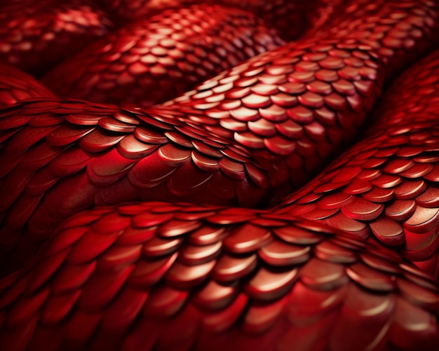 Una serpiente roja está cubierta de muchas escamas.