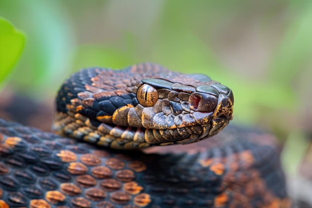 Serpiente salvaje de boca de algodón en Florida Un reptil venenoso mortal de la familia de las víboras de cascabel