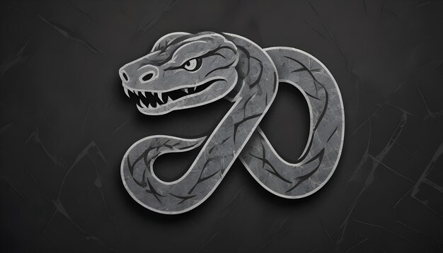 Una serpiente con una serpiente en ella que dice h