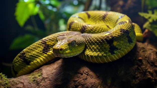 Serpiente tropical en el bosque