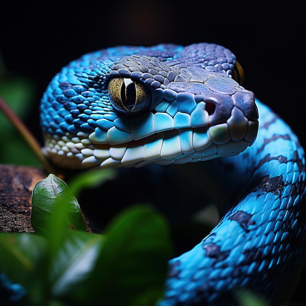 Serpiente víbora azul