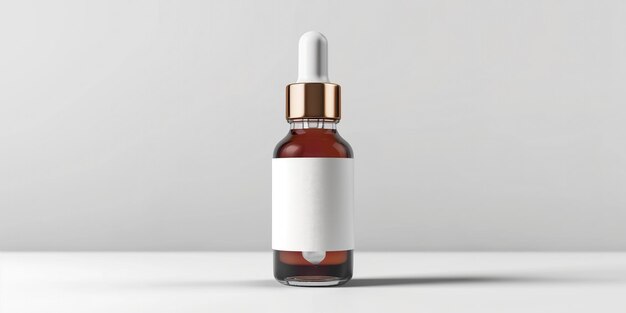 Foto serum elegance bottle con pipeta de vidrio y etiqueta en blanco esperando su gel líquido de elección