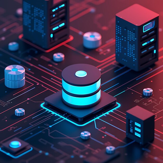 Server 3D-Rendering-Symbol Datenbank-Archiv-Harddisk-Speicherung isoliert