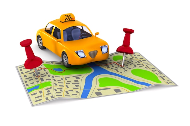 Servicetaxi auf weißem Hintergrund. Isolierte 3D-Illustration