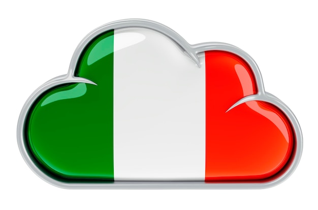 Servicio de almacenamiento en la nube en Irlanda 3D renderizado aislado sobre fondo blanco