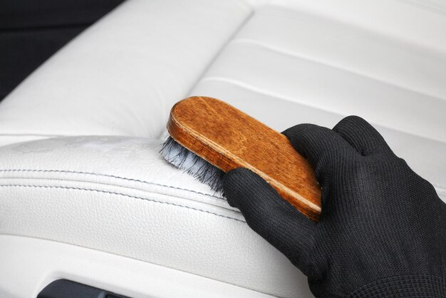 Servicio de coche Lavado del interior por un cepillo