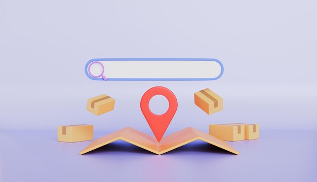 Servicio de entrega rápida Paquete de entrega con ubicación de pin Envío rápido Ubicación de seguimiento de entrega