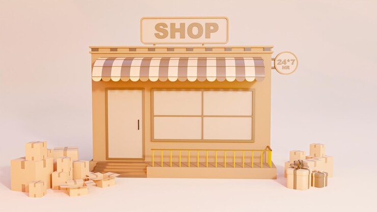 Servicio de entrega de transporte de concepto de compras representación 3d