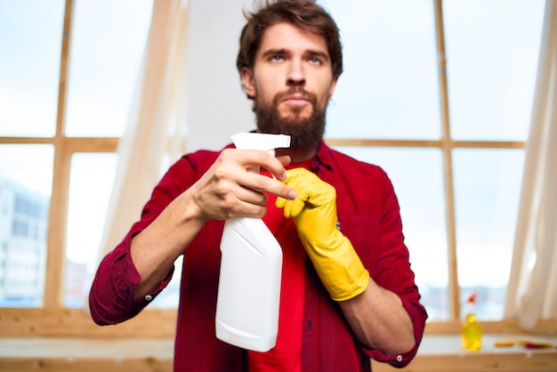 Servicio de estilo de vida de ventana interior detergente limpiador de casa
